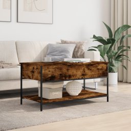 vidaXL Salontafel 100x50x50 cm bewerkt hout en metaal gerookt eiken