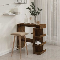 vidaXL Bartafel met opbergrek 100x50x101,5 cm hout gerookt eiken