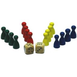 Houten Pionnen / Dobbelstenen Set