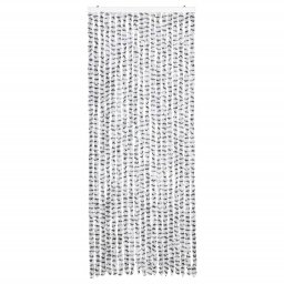 vidaXL Vliegengordijn 56x185 cm chenille licht- en donkergrijs