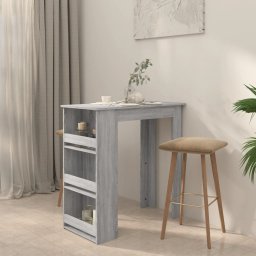 vidaXL Bartafel met opbergrek 102x50x103,5 cm hout grijs sonoma