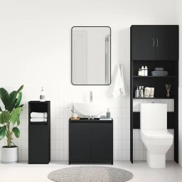 vidaXL Badkamerkast 60x33x60 cm bewerkt hout zwart