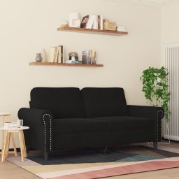 vidaXL Tweezitsbank 140 cm fluweel zwart