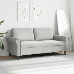 vidaXL Tweezitsbank 140 cm fluweel lichtgrijs