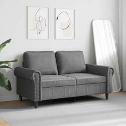 vidaXL Tweezitsbank 120 cm fluweel donkergrijs