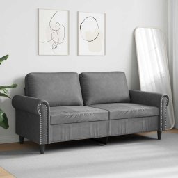 vidaXL Tweezitsbank 140 cm fluweel donkergrijs