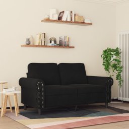 vidaXL Tweezitsbank 120 cm fluweel zwart