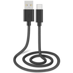 Musthavz Braided USB-A Naar USB-C Kabel 2 Meter Zwart