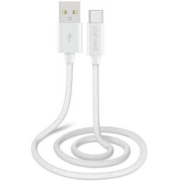 Musthavz Braided USB-A Naar USB-C Kabel 0,5 Meter Wit