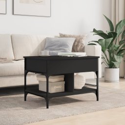 vidaXL Salontafel 70x50x50 cm bewerkt hout en metaal zwart