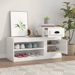 vidaXL Schoenenkast 100x42x60 cm bewerkt hout hoogglans wit