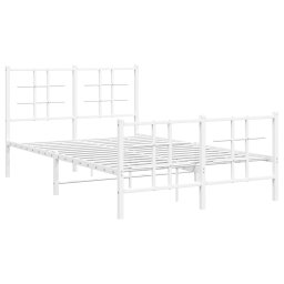 vidaXL Bedframe met hoofd- en voeteneinde metaal wit 120x200 cm