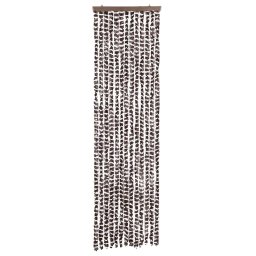 vidaXL Vliegengordijn 56x185 cm chenille bruin en wit