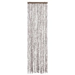 vidaXL Vliegengordijn 56x185 cm chenille taupe en wit