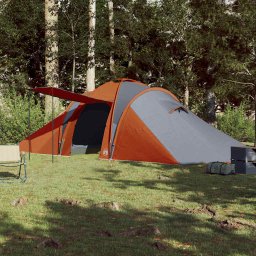 vidaXL Koepeltent 6-persoons waterdicht grijs en oranje