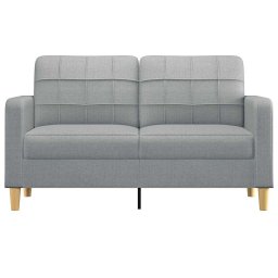 vidaXL Tweezitsbank 140 cm stof lichtgrijs