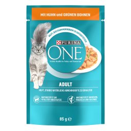 52x85g Adult Kip & Sperziebonen Purina ONE Kattenvoer