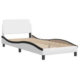 vidaXL Bedframe "Dover" kunstleer wit en zwart 90x200 cm