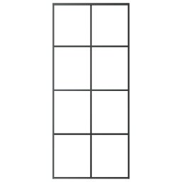 vidaXL Schuifdeur 90x205 cm aluminium en ESG-glas zwart
