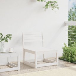 vidaXL Tuinmiddenbank massief grenenhout wit