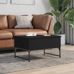 vidaXL Salontafel 70x50x40 cm bewerkt hout en metaal zwart