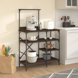 vidaXL Bakkersrek 90x40x132 cm bewerkt hout en metaal bruin eikenkleur