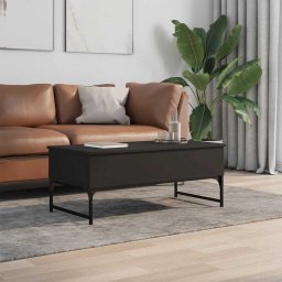 vidaXL Salontafel 100x50x40 cm bewerkt hout en metaal zwart