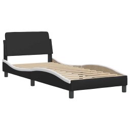 vidaXL Bedframe "Dover" kunstleer zwart en wit 80x200 cm