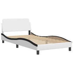 vidaXL Bedframe "Dover" kunstleer zwart en wit 100x200 cm