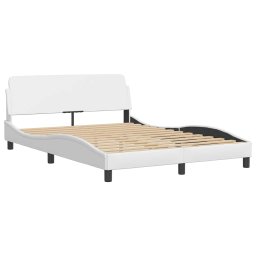 vidaXL Bedframe "Dover" kunstleer wit 140x190 cm