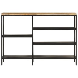 vidaXL Wandtafel 110x30x75 cm massief ruw mangohout en ijzer