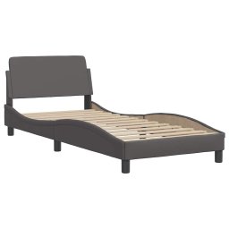 vidaXL Bedframe "Dover" kunstleer grijs 90x190 cm