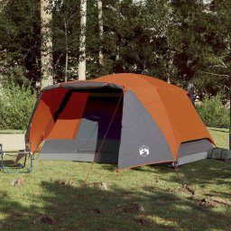vidaXL Tent met luifel 4-persoons waterdicht oranje