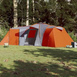 vidaXL Koepeltent 12-persoons waterdicht grijs en oranje