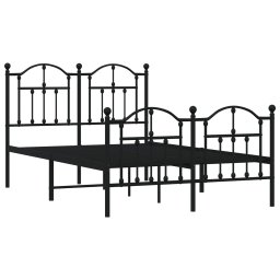 vidaXL Bedframe met hoofd- en voeteneinde metaal zwart 120x190 cm