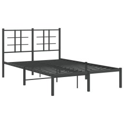 vidaXL Bedframe met hoofdbord metaal zwart 120x190 cm