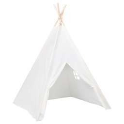 vidaXL Kindertipitent met tas 120x120x150 cm peachskin wit