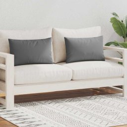 vidaXL Buitenkussens 60x40 cm grijs 2 st