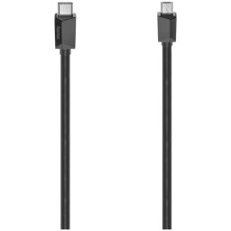Hama USB-C-kabel, USB-C-stekker - micro-USB-stekker, USB 2.0, 480 Mbit/s, 0,75 m Kabel Zwart
