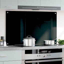 vidaXL Spatscherm keuken 100x60 cm gehard glas zwart