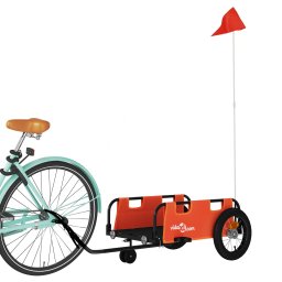 vidaXL Fietstrailer oxford stof en ijzer oranje