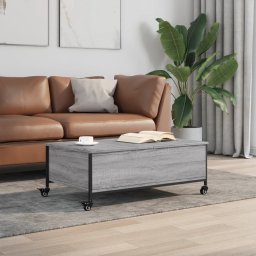 vidaXL Salontafel met wielen 91x55x34 cm bewerkt hout grijs sonoma