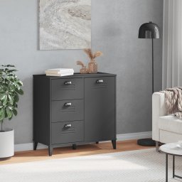 vidaXL Dressoir VIKEN 80x40x80 cm bewerkt hout antracietgrijs