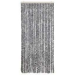 vidaXL Vliegengordijn 90x220 cm chenille grijs en zwart-wit