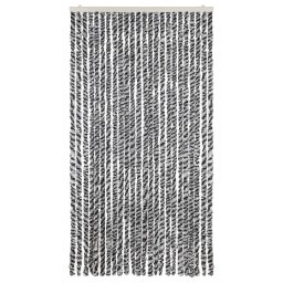 vidaXL Vliegengordijn 100x220 cm chenille grijs en zwart-wit