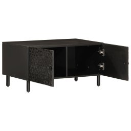 vidaXL Salontafel 80x50x40 cm massief mangohout zwart