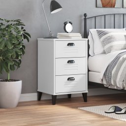 vidaXL Nachtkastje VIKEN bewerkt hout wit