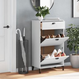 vidaXL Schoenenkast VIKEN bewerkt hout wit