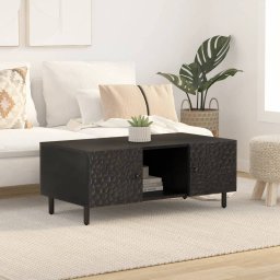vidaXL Salontafel 100x54x40 cm massief mangohout zwart