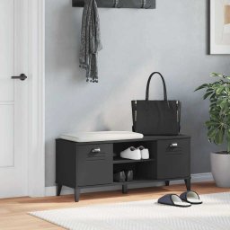 vidaXL Schoenenbank VIKEN 106x35x45 cm bewerkt hout zwart